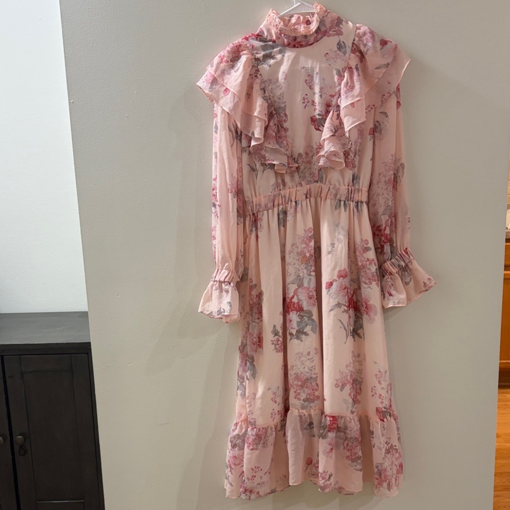 Floral Ruffle Long Sleeve Dress